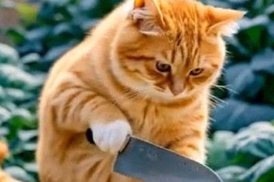 Cat's Hilarious Reaction to Watching a Cooking Show in the Kitchen!